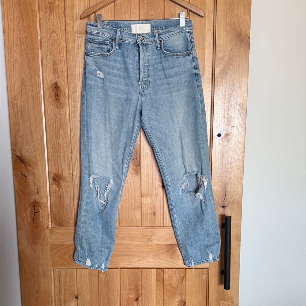 Mother Tomcat Distressed Light Blue Jeans (29)